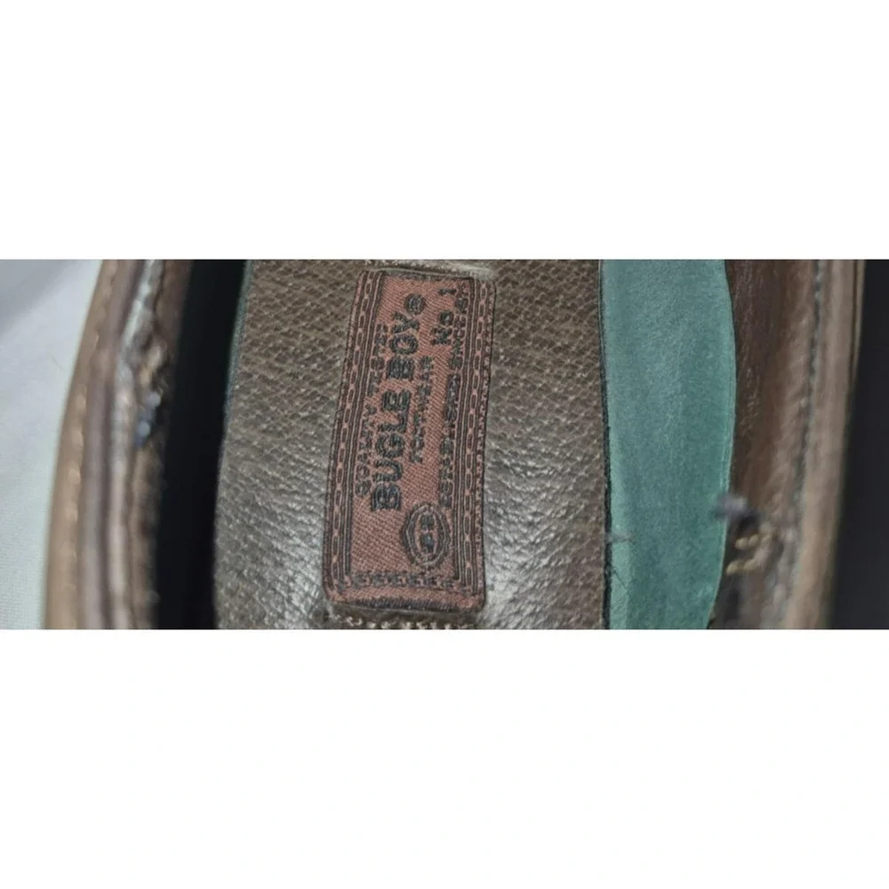Bugle Boy Justin  men's leather upper brown dress shoes sz 12‎ lace up man made